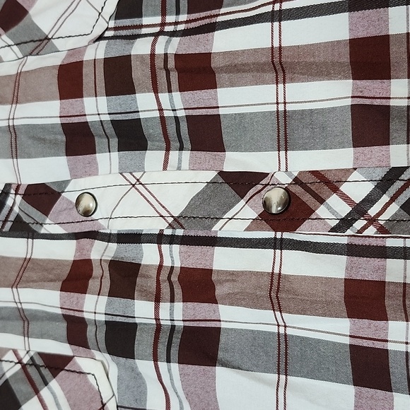 BKE ATHLETIC FIT PLAID SNAP-BUTTON LONG-SLEEVED SHIRT XXL - Picture 5 of 14